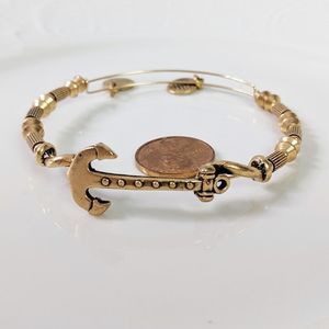 Alex and Ani Gold Anchor Nautical Bracelet